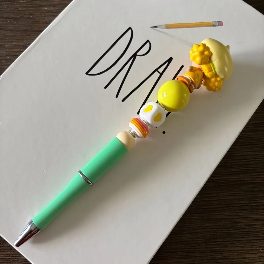 Strawberry Shortcake: Lemon Meringue handmade beaded pen